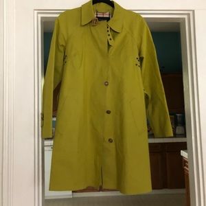 Burberry Long Bonded Trench Coat, Lime Green